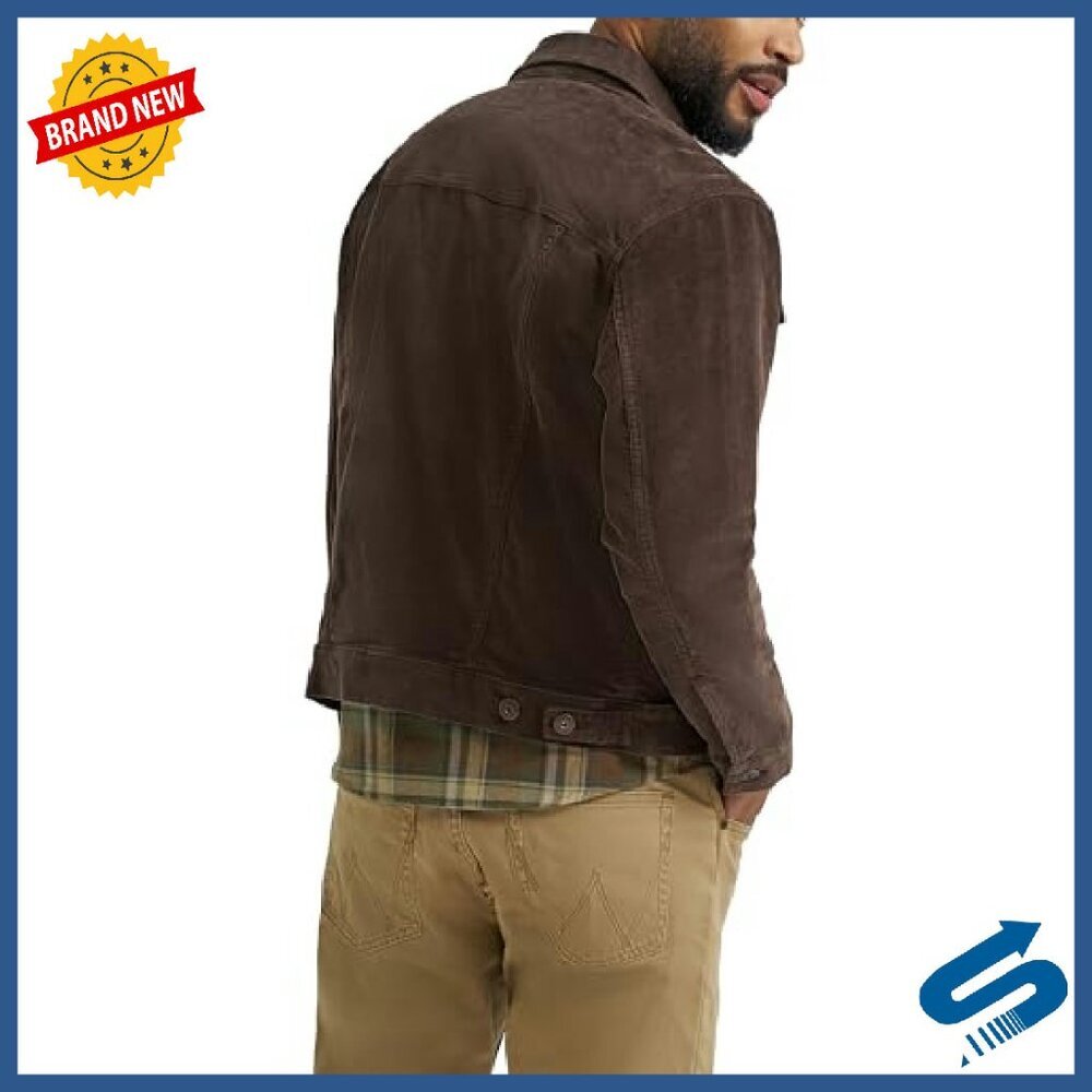 Men's Corduroy Trucker Jacket Regular Fit 100% Cotton 4-Pocket Styling - Picture 3 of 7